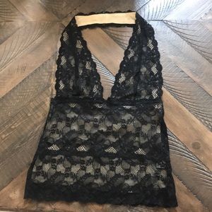 The Limited, black lace top, size small